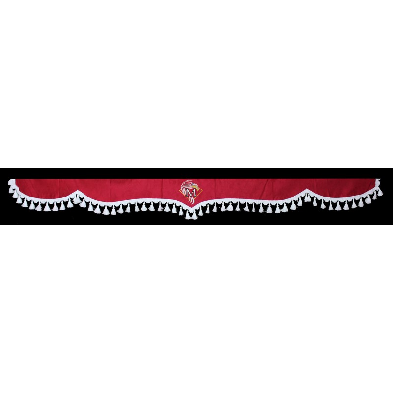 Frontscheibenborde Gardinen Vorhänge Rot Weiß passend für Mercedes Actros MP2 / MP3 / MP4 / MP5 / Arocs / Atego