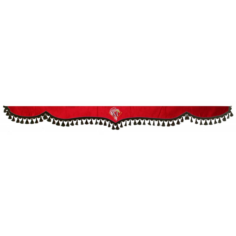 Frontscheibenborde Gardinen Vorhänge Rot Schwarz passend für Mercedes Actros MP2 / MP3 / MP4/ MP5 / Arocs / Atego