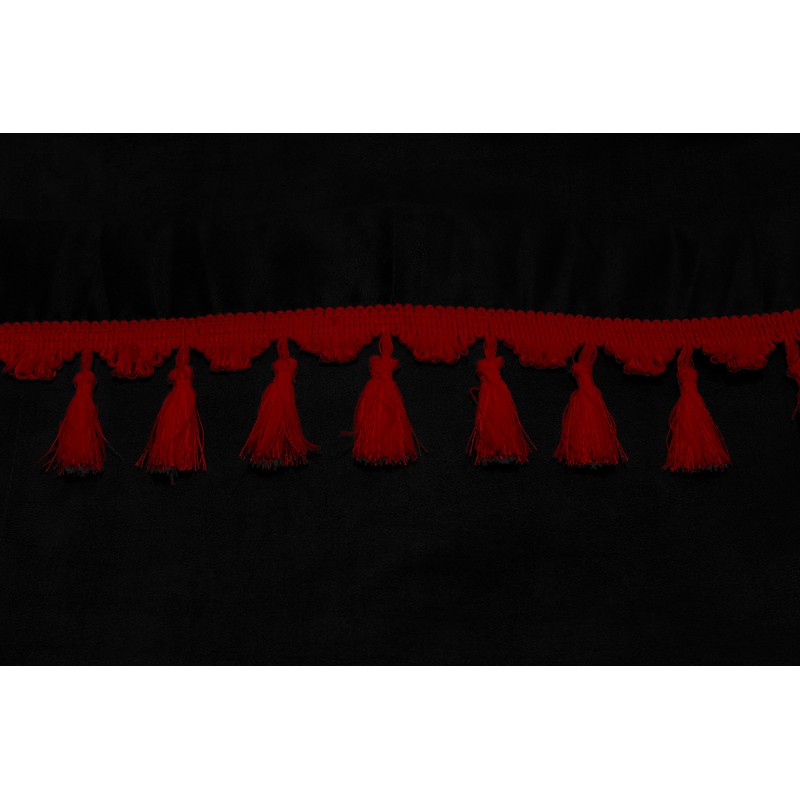 Frontscheibenborde Gardinen Vorhänge Schwarz Rot passend für Volvo FH12 / FH4 / FH / FM / FL