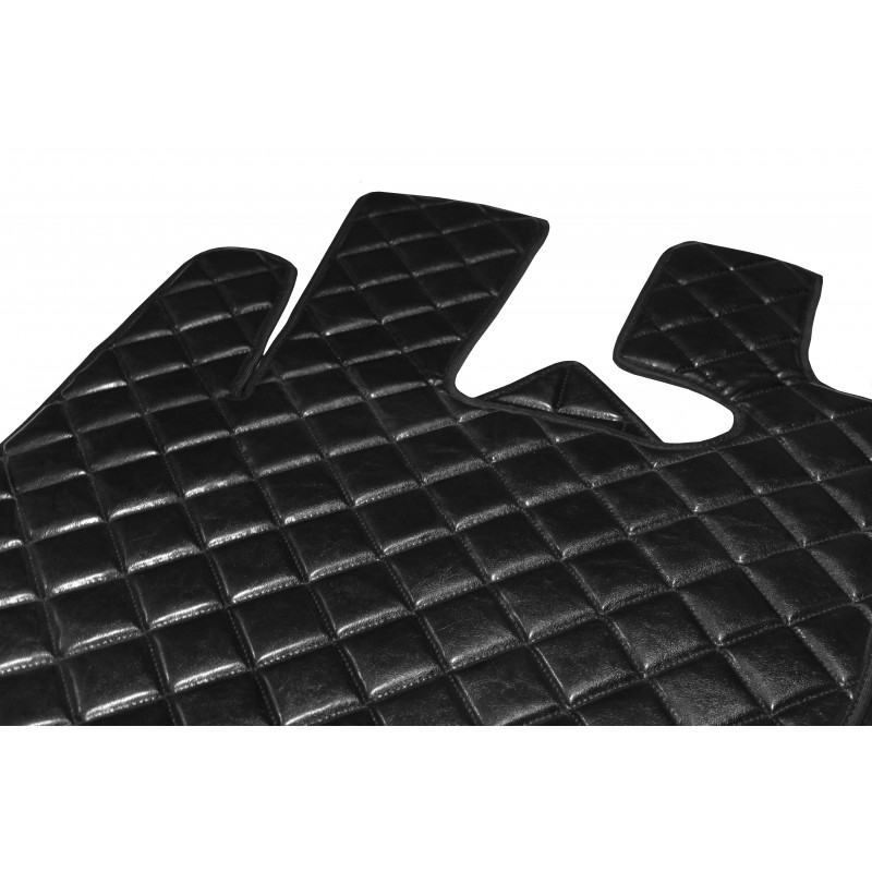  Fußmatten + Tunnelabdeckung aus Kunstleder in Schwarz passend für DAF 105 XF ab 2012 Automatik Getriebe