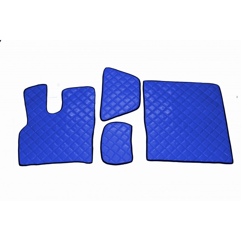 Fußmatten + Tunnelabdeckung aus Kunstleder in Blau passend für DAF XF 106 ab 2013 Automatik Getriebe
