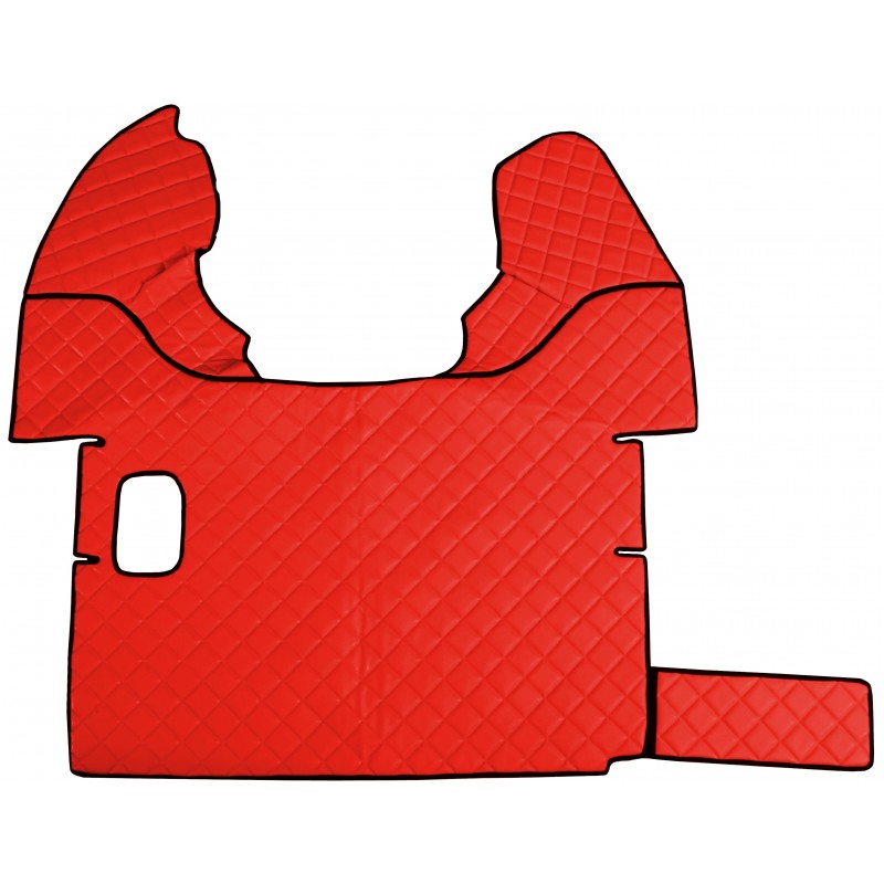 Fußmatten + Tunnelabdeckung aus Kunstleder in Rot passend für DAF 105 XF 2006 - 2012 Schaltgetriebe