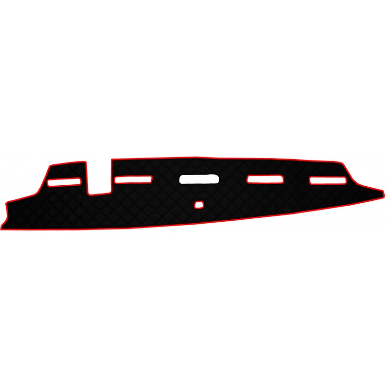 Armaturenbrett Abdeckung und Ablage Abdeckung aus Kunstleder in Schwarz-Rot passend für Volvo FH4 ab 2013