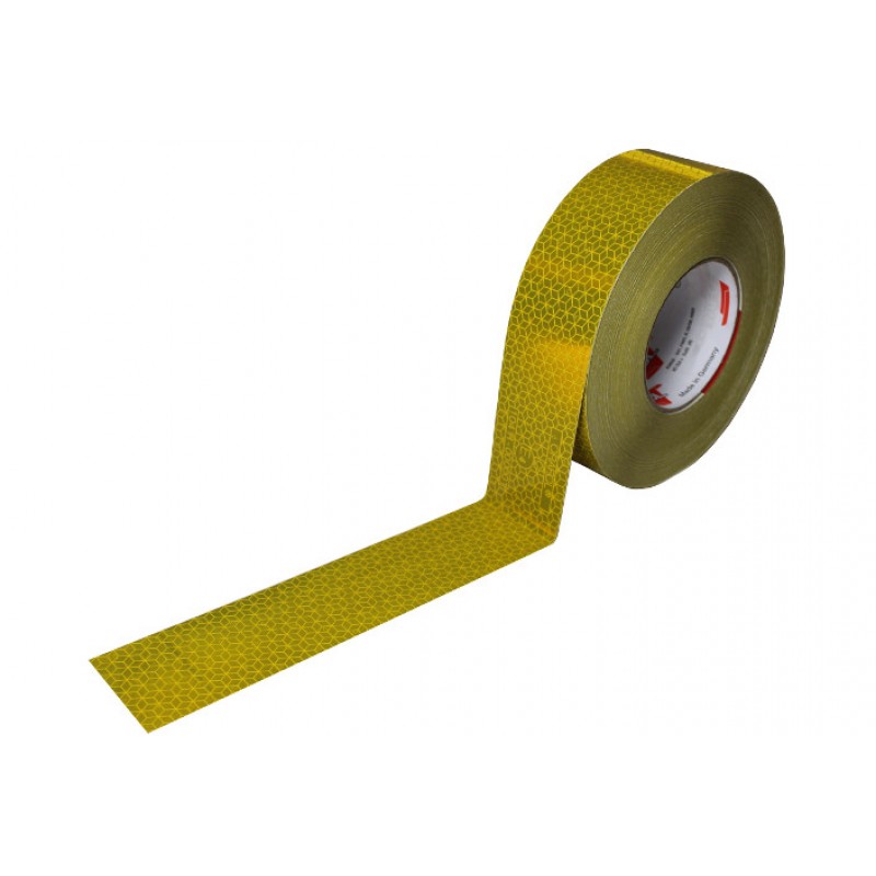 20m x 5cm Self-adhesive reflective tape Contour marking for tarpaulin yellow